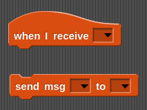 Send and receive blocks in NetsBlox